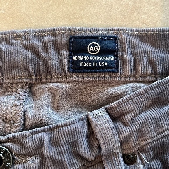 AG Adriano Goldschmied The Stilt Gray Corduroy Distressed Pant Size 29 - Picture 4 of 7